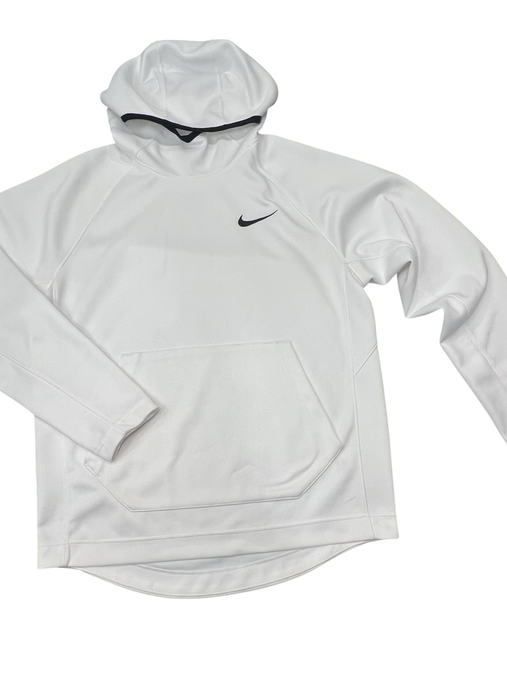 Nike Dri-FIT Men's Pullover Hoodie M Regular White/Black Logo Pockets